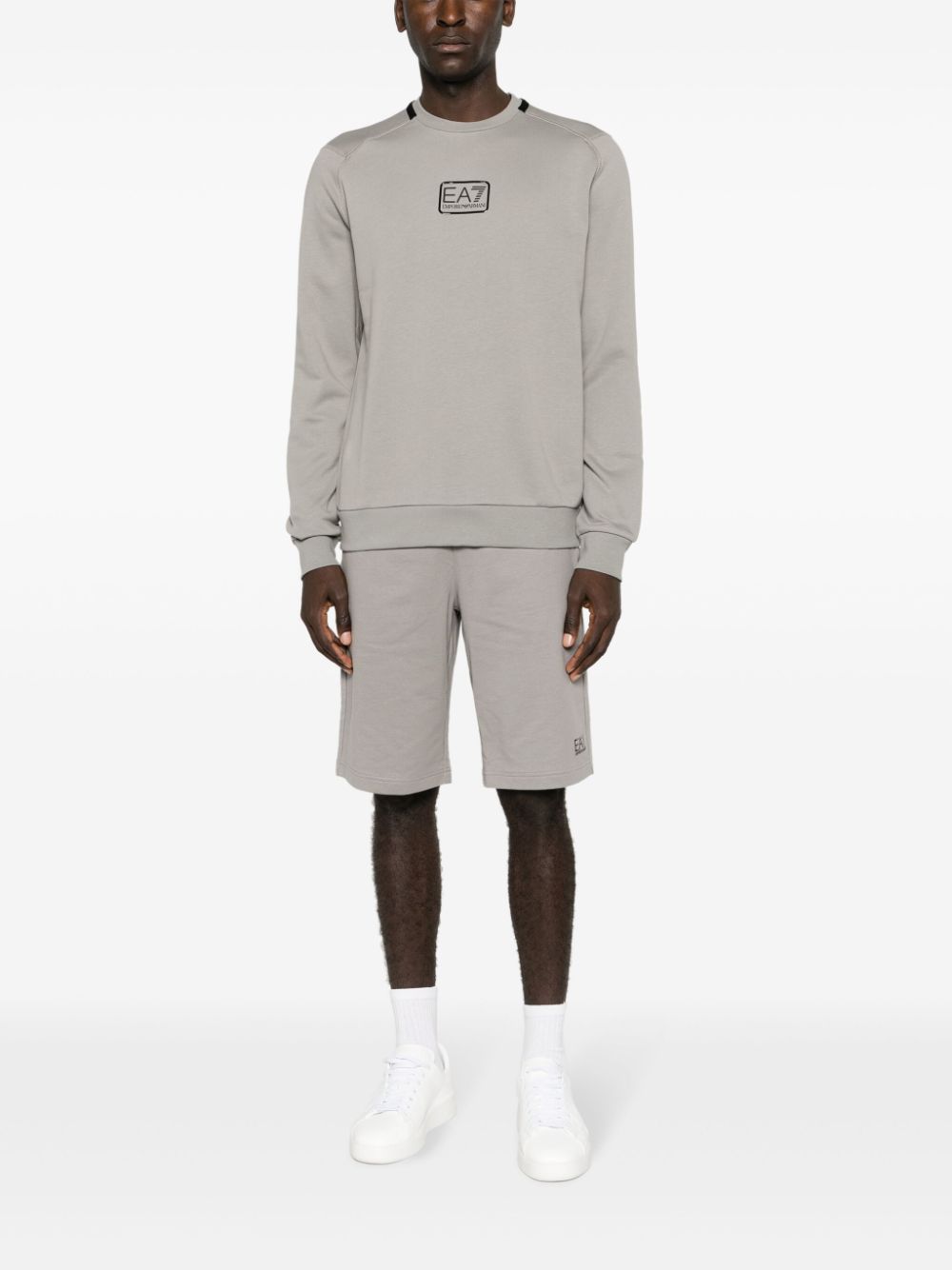 Ea7 Emporio Armani EA7 logo-print jersey sweatshirt - Grijs