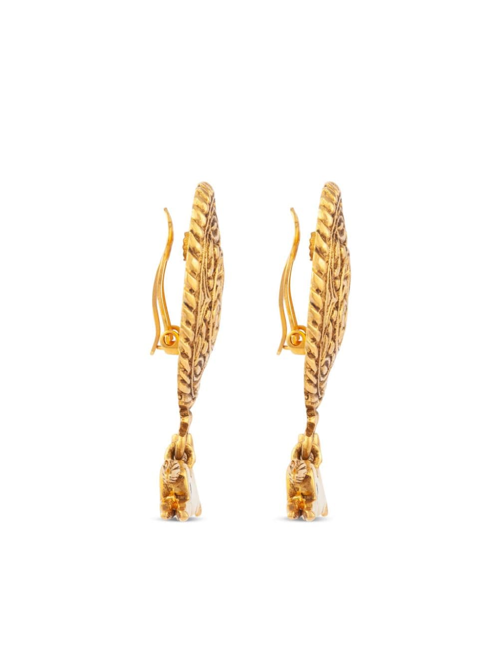 CHANEL Pre-Owned 1980s gold-plated drop earrings - Goud