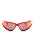 Balenciaga Eyewear Side Xpand Mirror oval-frame sunglasses - Red