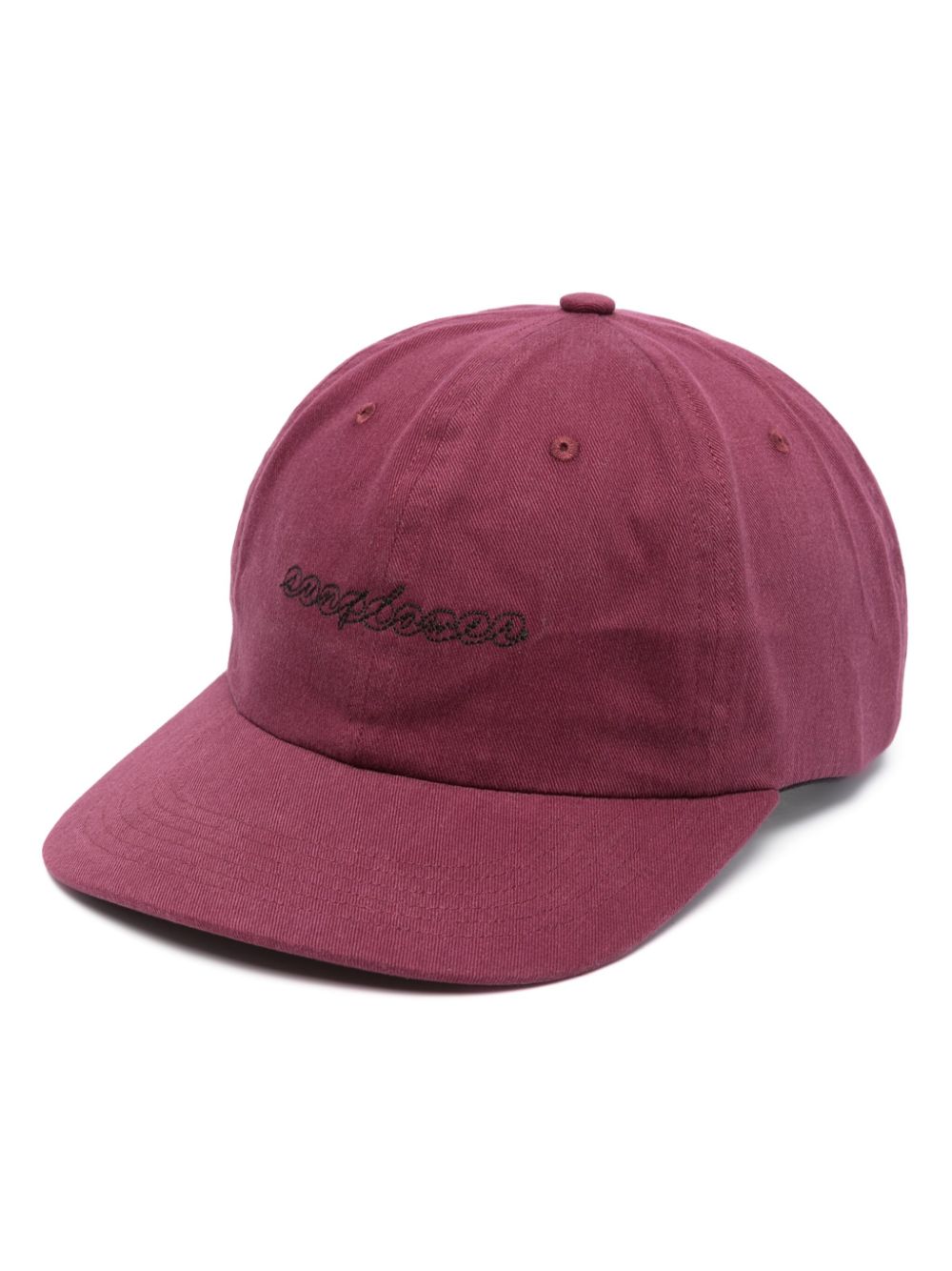 Sunflower Logo-embroidered Curved-peak Cap In Red