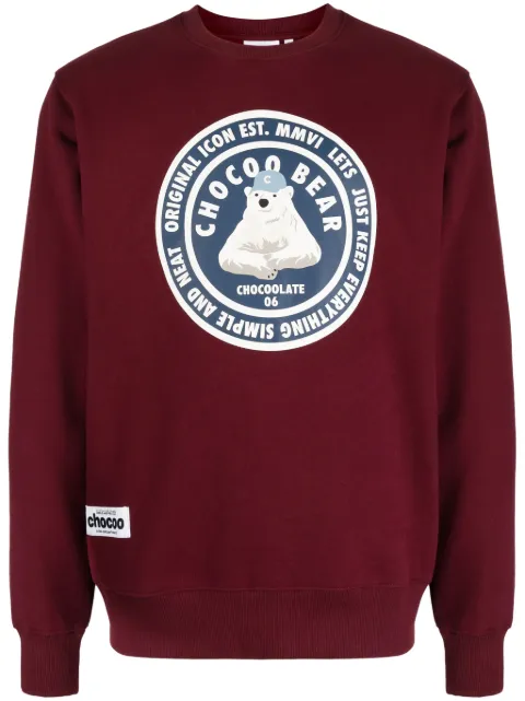 CHOCOOLATE Chocoobear-print jersey sweatshirt