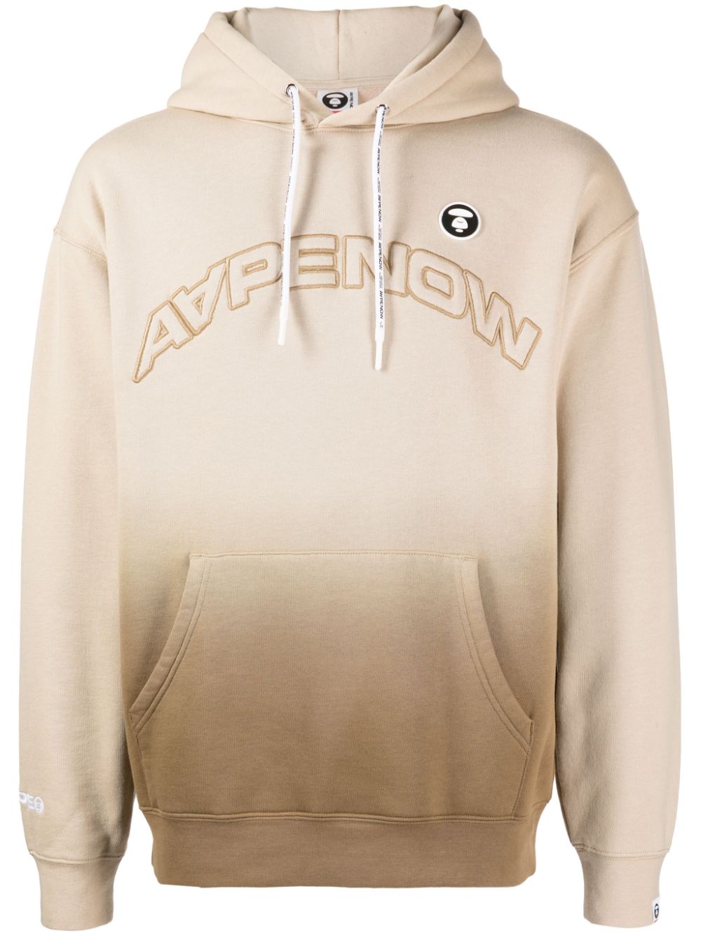 AAPE BY *A BATHING APE® logo-embroidered ombré hoodie - Neutrals