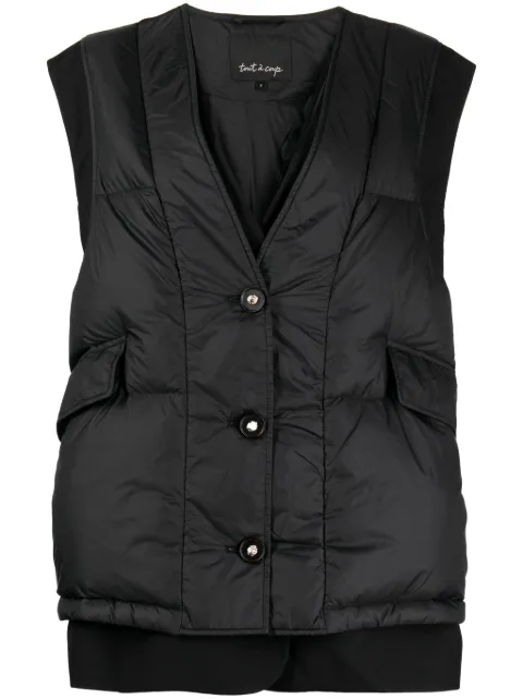 tout a coup V-neck padded gilet 