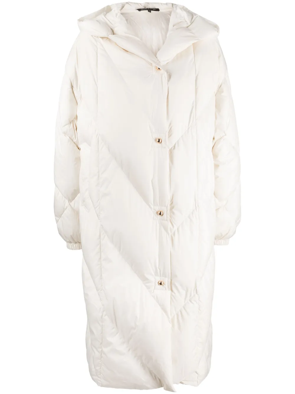 Tout A Coup Diamond-quilted Hooded Jacket In White