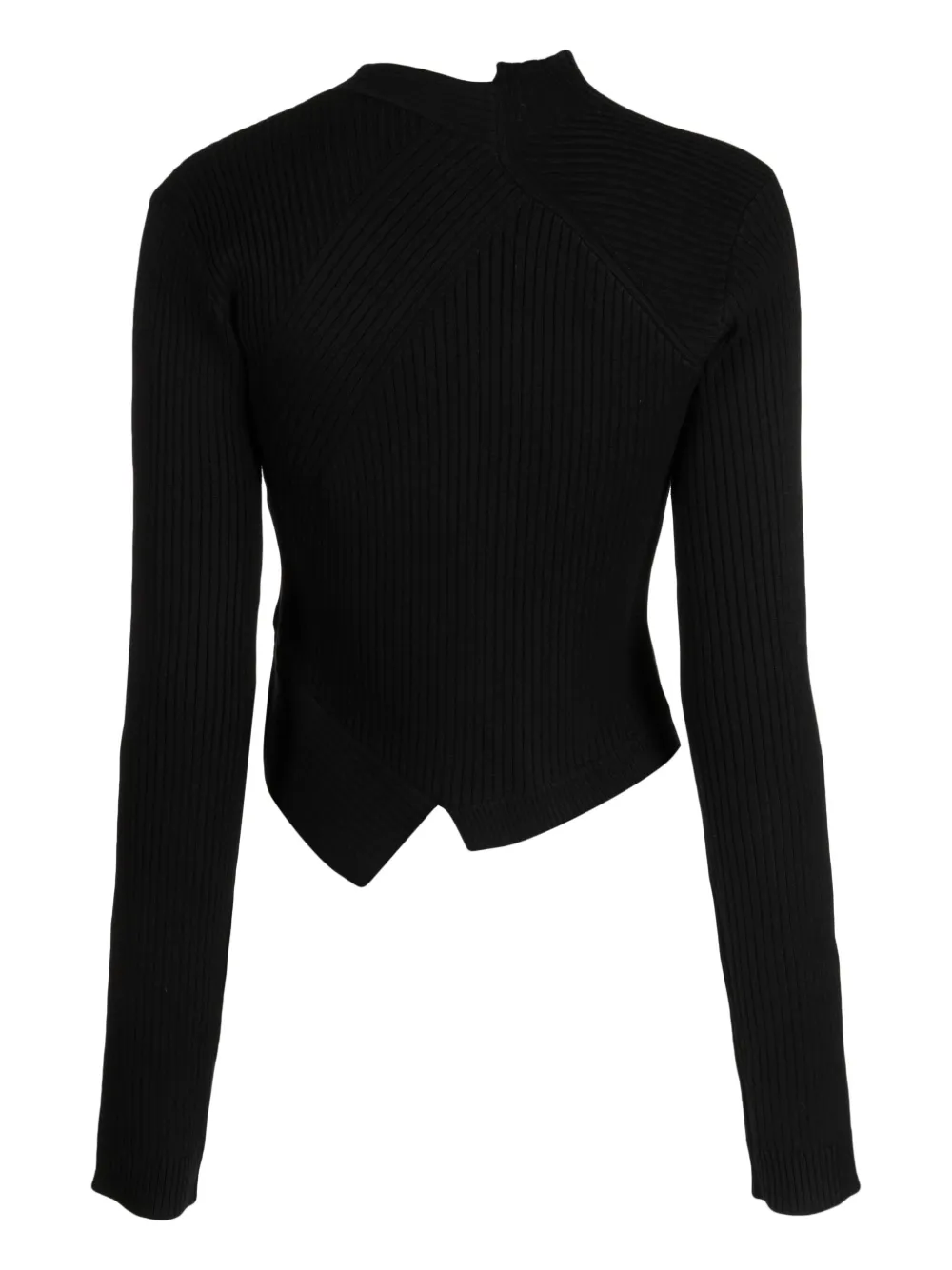 tout a coup Ribgebreide top - Zwart