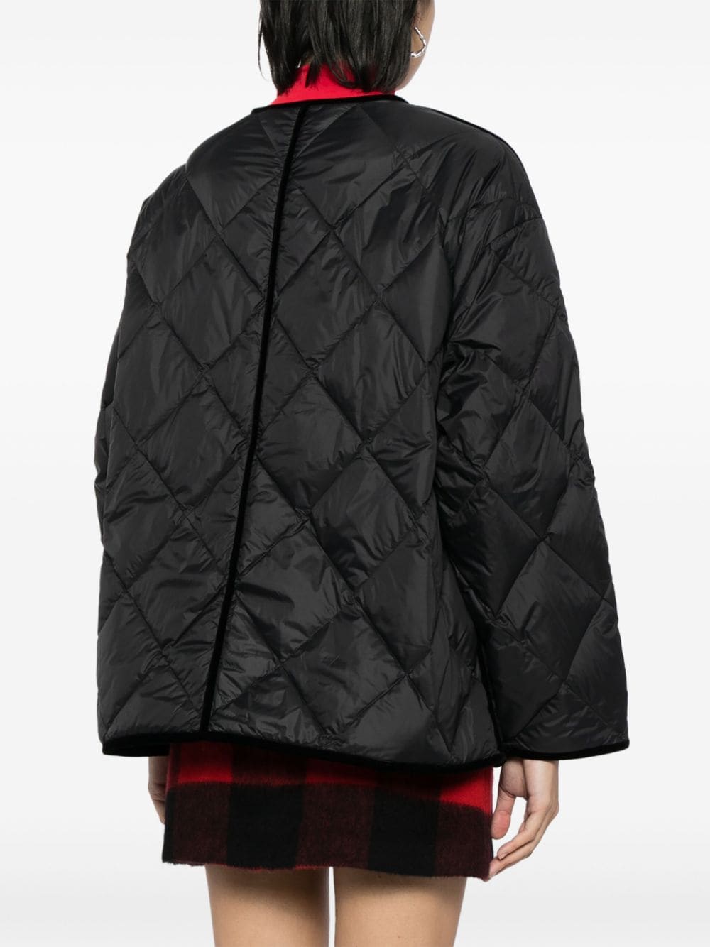 Shop Tout A Coup Diamond-quilted Down Jacket In Black