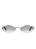 Cartier Eyewear Tiger Head-plaque geometric-frame sunglasses - Gold
