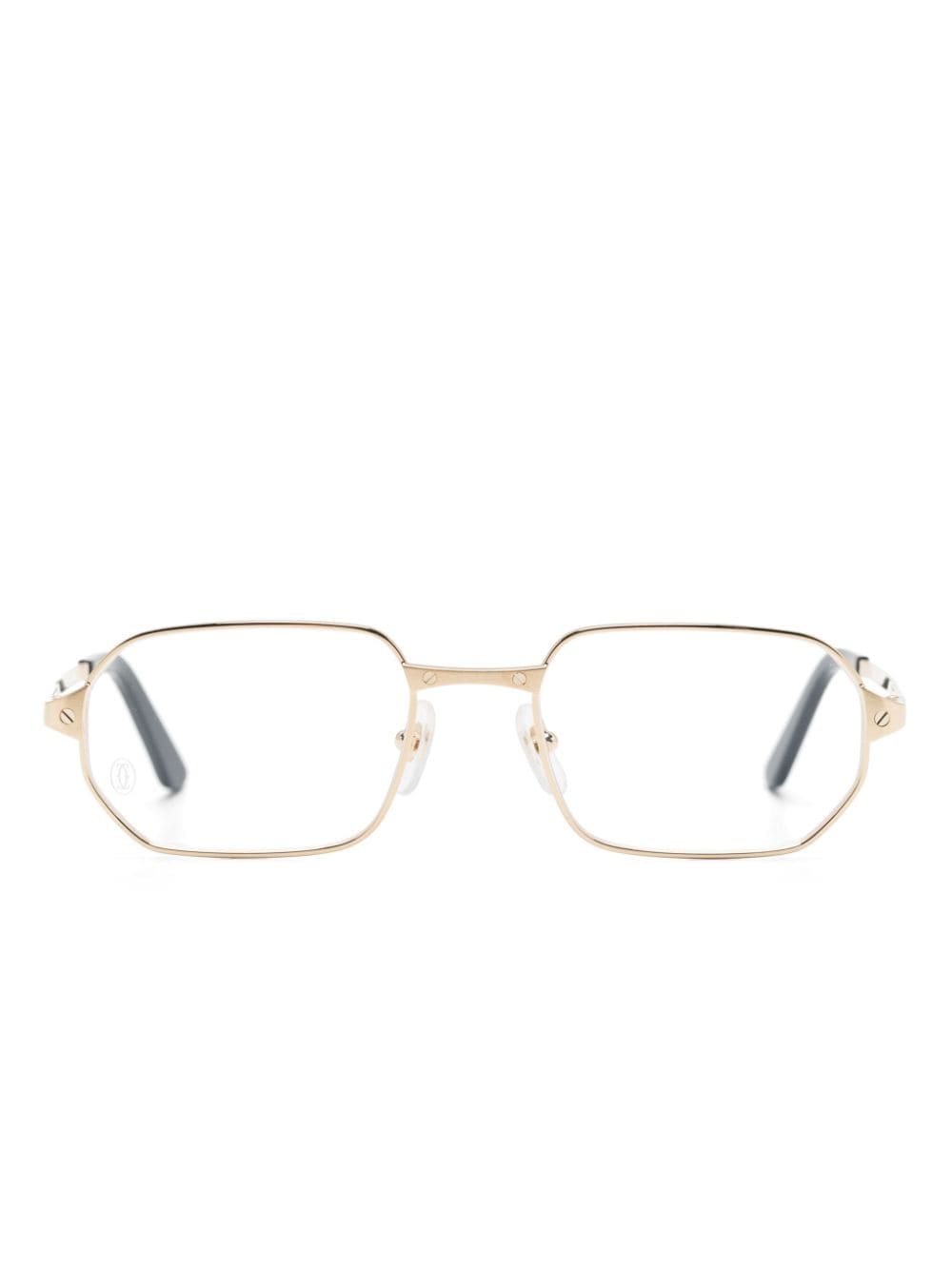 Cartier Square-frame Metallic Glasses In Gold