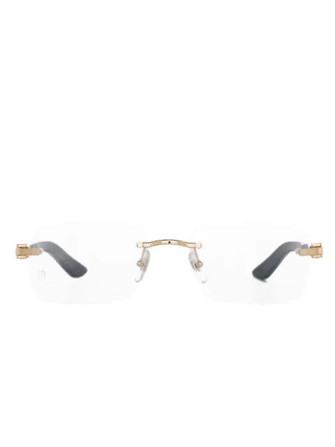 Cartier Eyewear logo-plaque rectangle-frame glasses