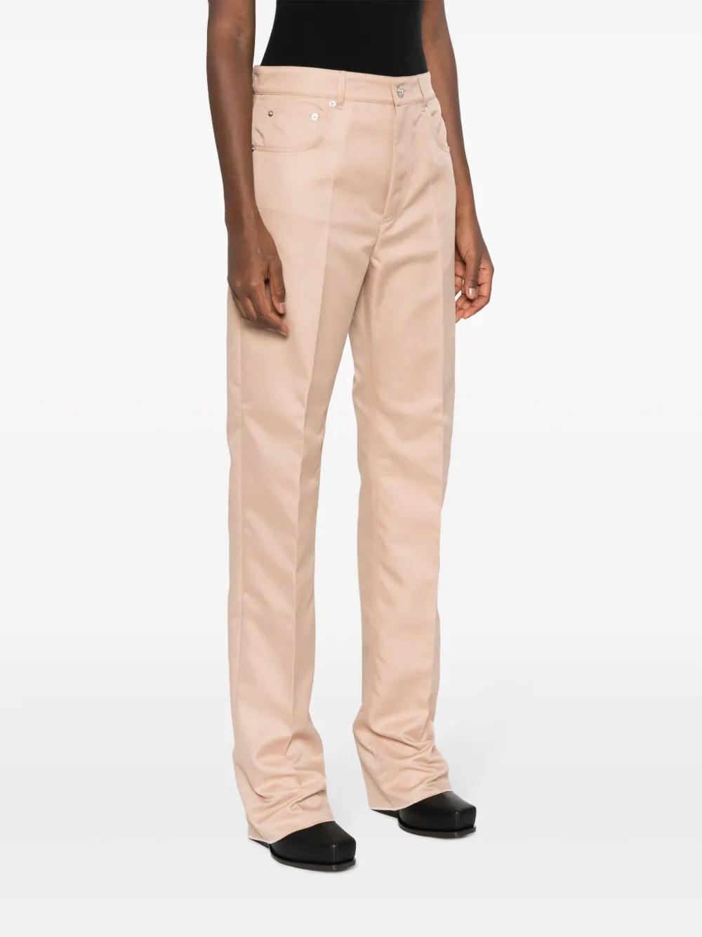 Sportmax High-waisted Straight-leg Trousers In Neutrals