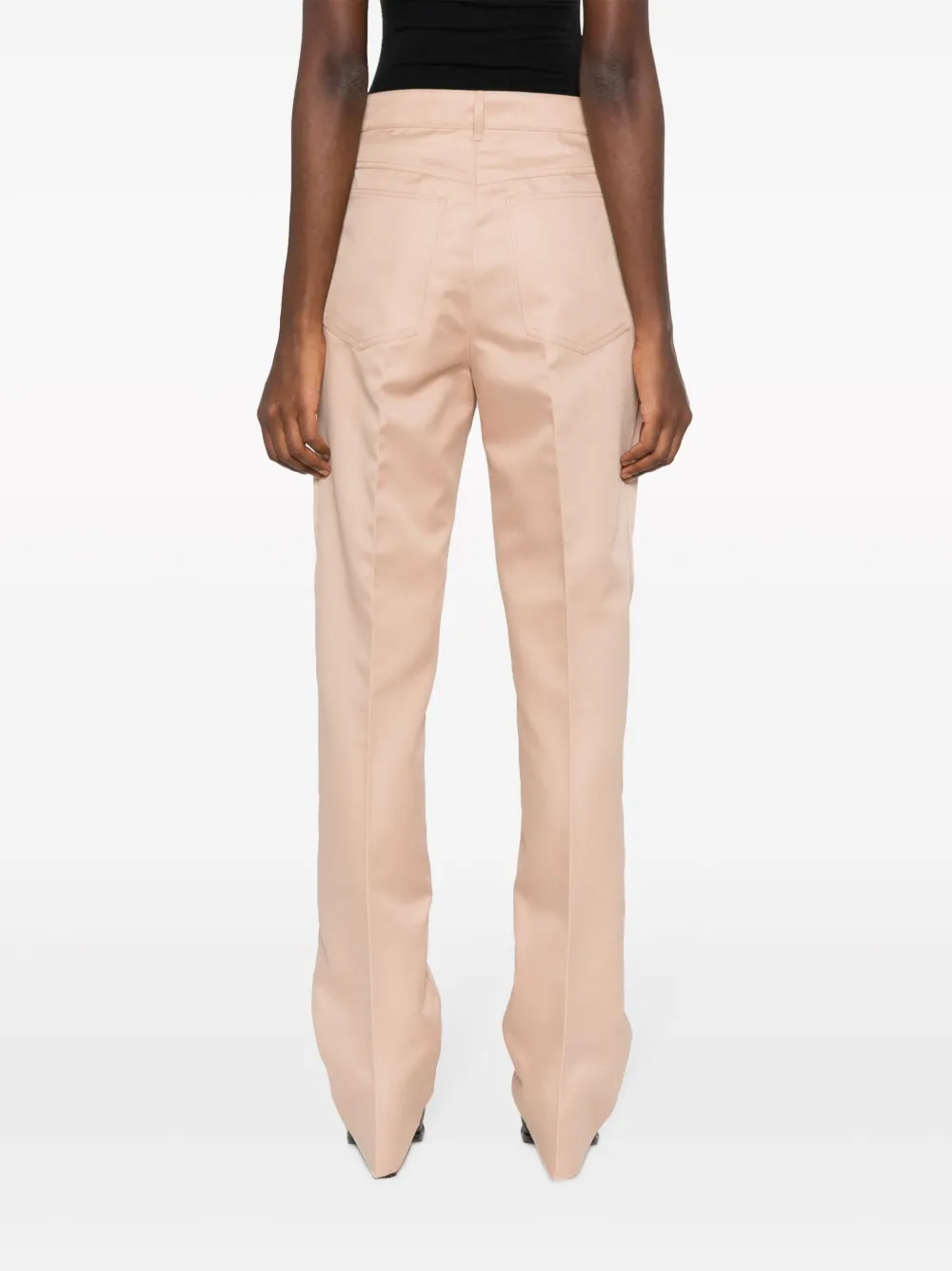 Sportmax High-waisted Straight-leg Trousers In Neutrals