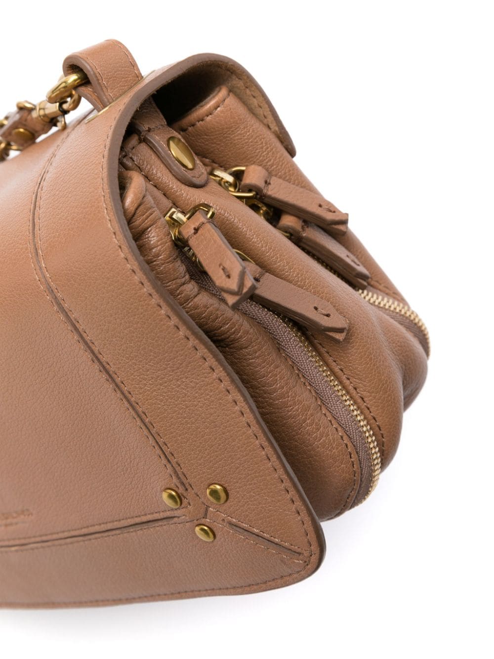 Shop Jérôme Dreyfuss Bobi Leather Crossbody Bag In Brown