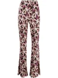 DVF Diane von Furstenberg Brooklyn floral-print flared trousers - Purple