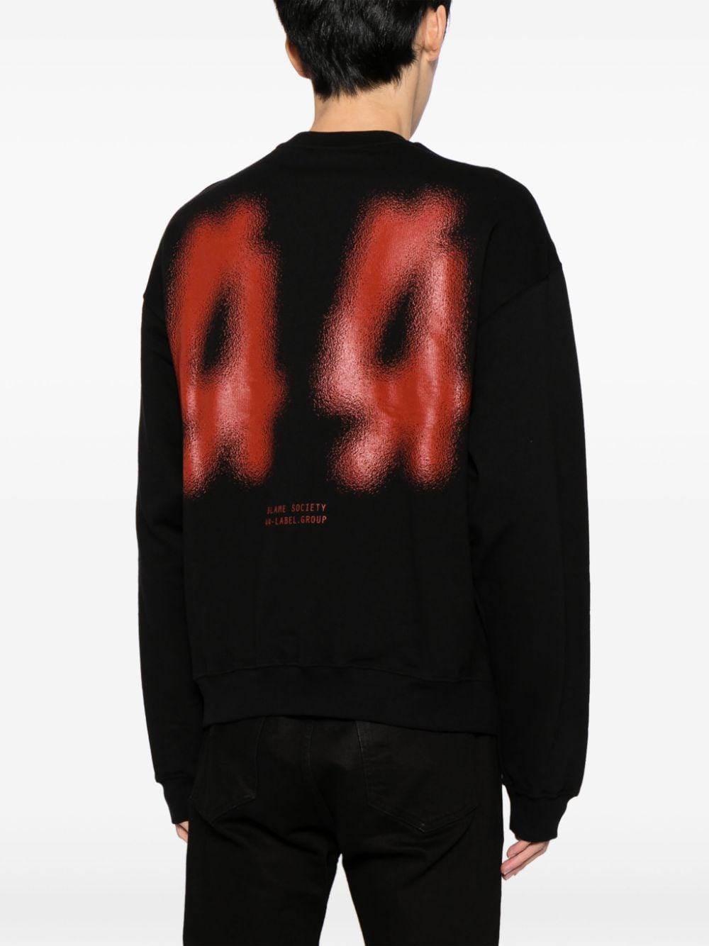 Shop 44 Label Group Graphic-print Cotton Sweatshirt In Black