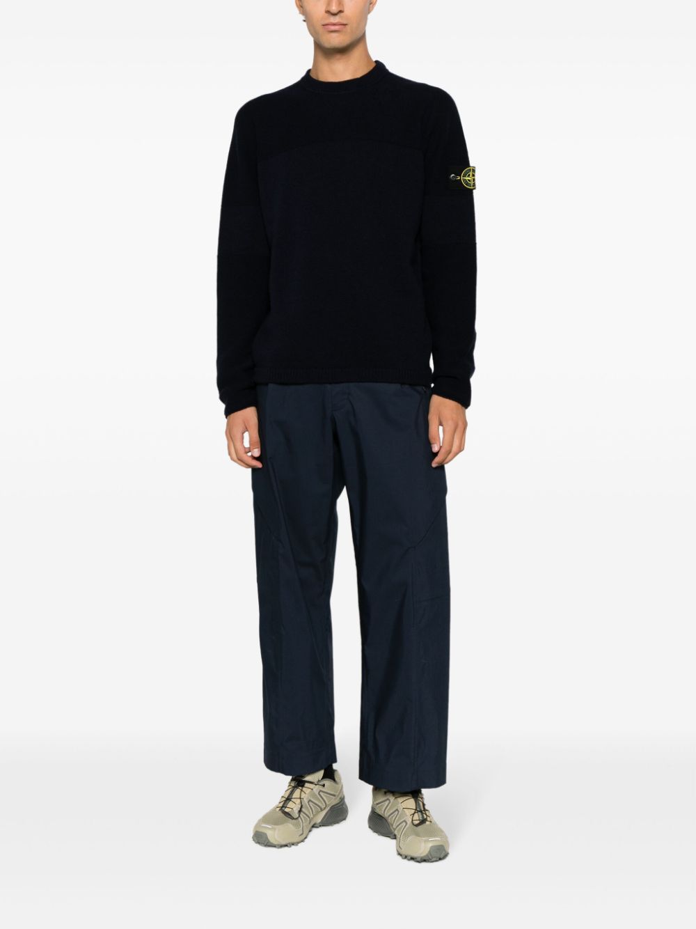 Stone Island Compass-motif crew-neck jumper - Blauw