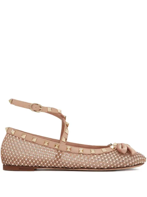 Valentino Garavani Rockstud rhinestone-embellished ballerina shoes