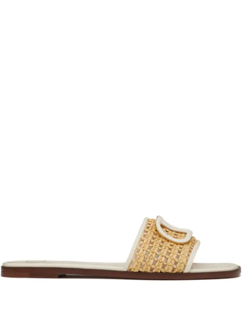 Valentino Garavani 80mm VLogo Signature raffia sandals