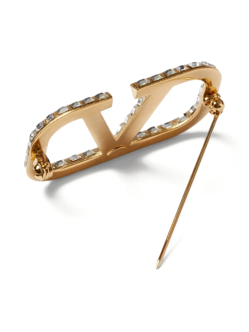VALENTINO ヴァレンティノ ブローチVロゴ シグネチャー クリスタル VALENTINO ヴァレンティノ ブローチ アクセサリー Vロゴ