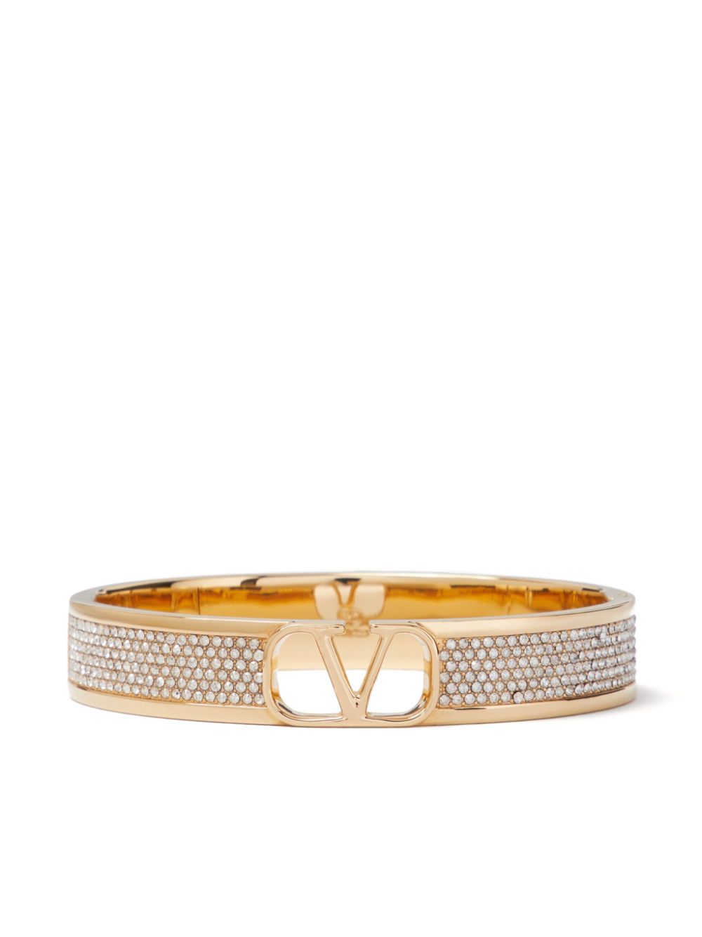 Valentino Garavani Vlogo Signature Crystal Bangle In Gold