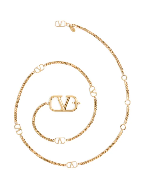 【VALENTINO】チェーンベルト ロゴ ゴールド ブランド アクセサリー Valentino Garavani Vロゴ シグネチャー チェーンベルト | ゴールド