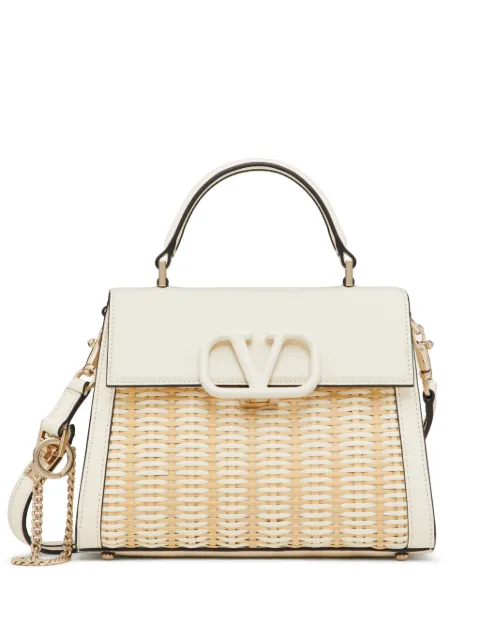 Valentino Garavani small VSling wicker top-handle bag WOMEN