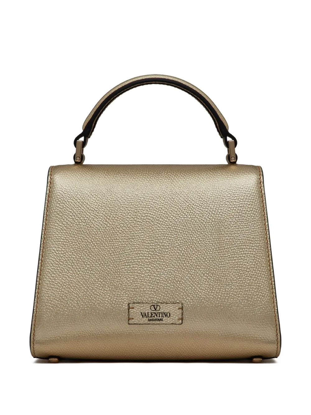 Shop Valentino Mini Vsling Metallic Handbag In Gold