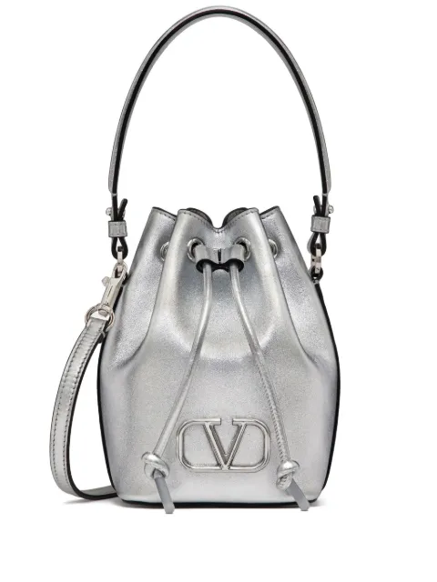 Valentino Garavani mini VLogo Signature metallic bucket bag WOMEN