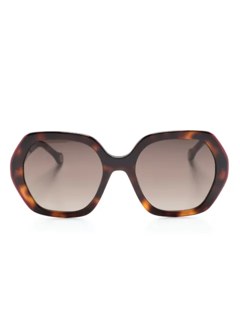 Carolina Herrera tortoiseshell-effect oversized-frame sunglasses
