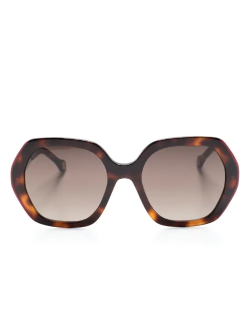 Lunettes de soleil à effet écaille de tortue - Carolina Herrera - Modalova