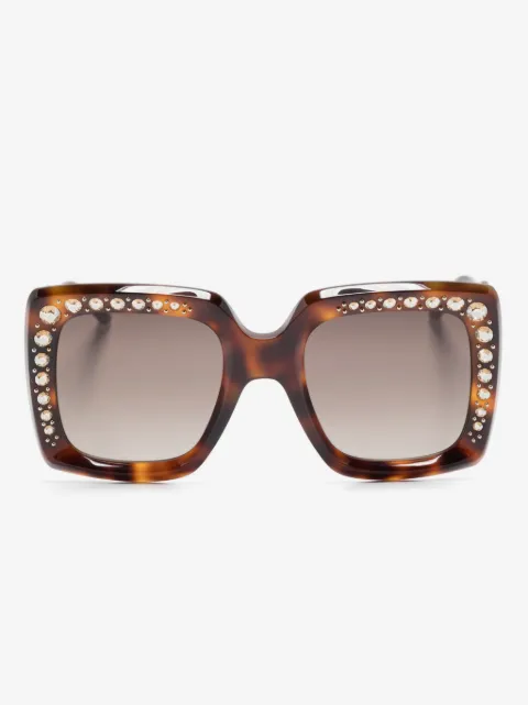 Carolina Herrera logo-print crystal-embellished sunglasses 