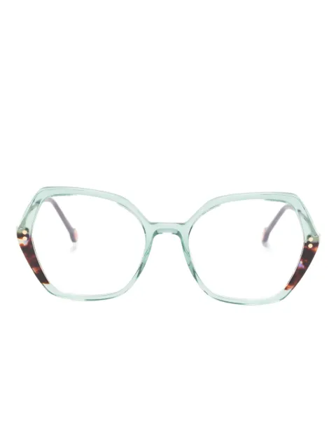 Carolina Herrera logo-engraved oversize-frame glasses 