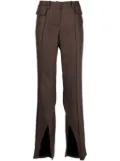 The Mannei Newport pleated flared trousers - Brown