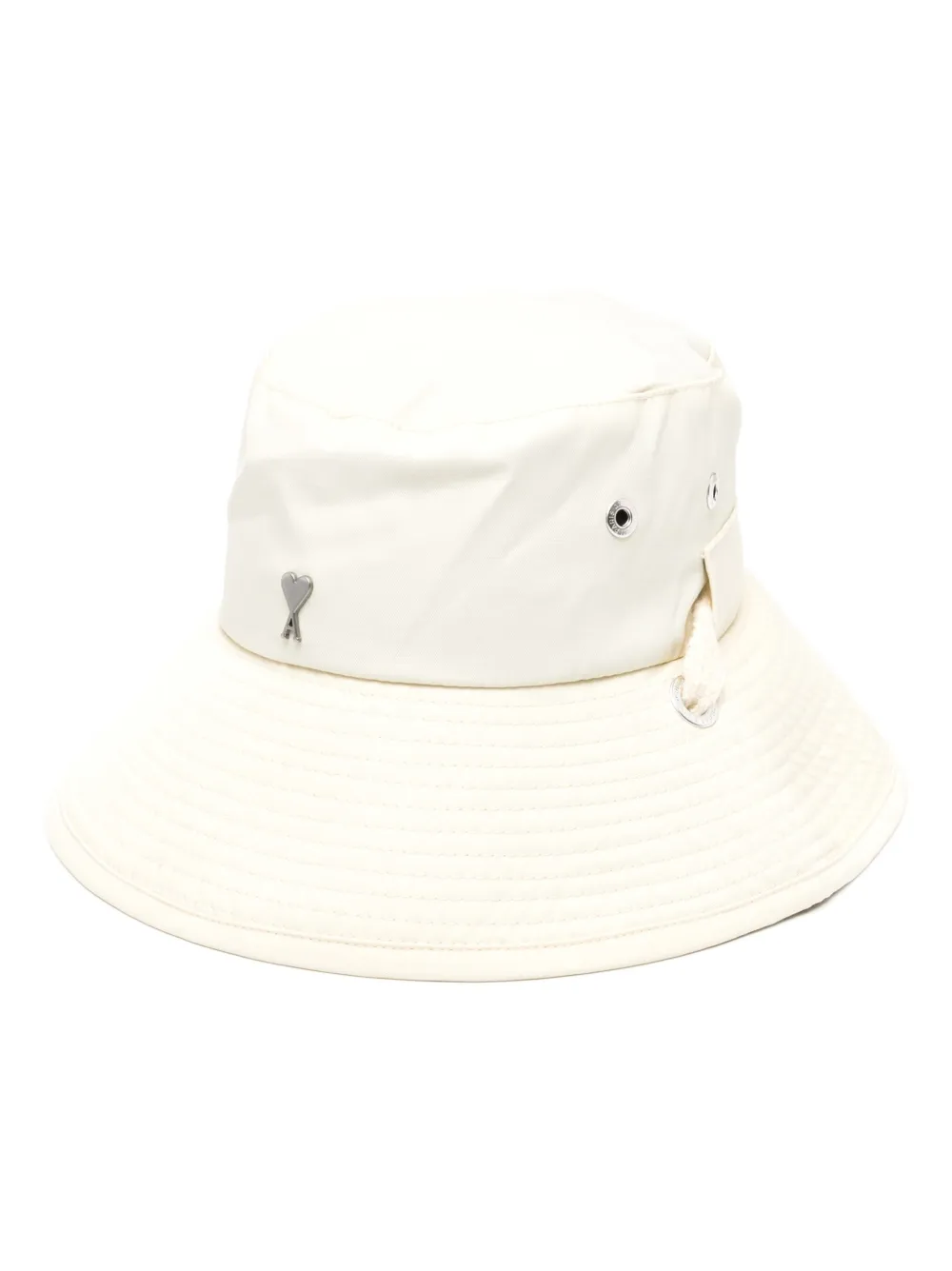 AMI Paris Ami de Coeur logo-plaque bucket hat Beige
