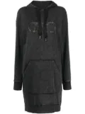 Michael Michael Kors logo-embellished distressed sweatshirt dress - Black