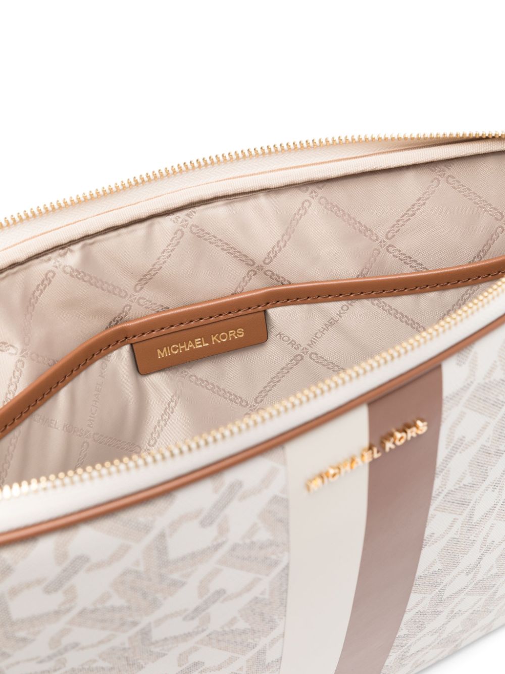 Michael Kors Laptoptas met monogramprint Beige