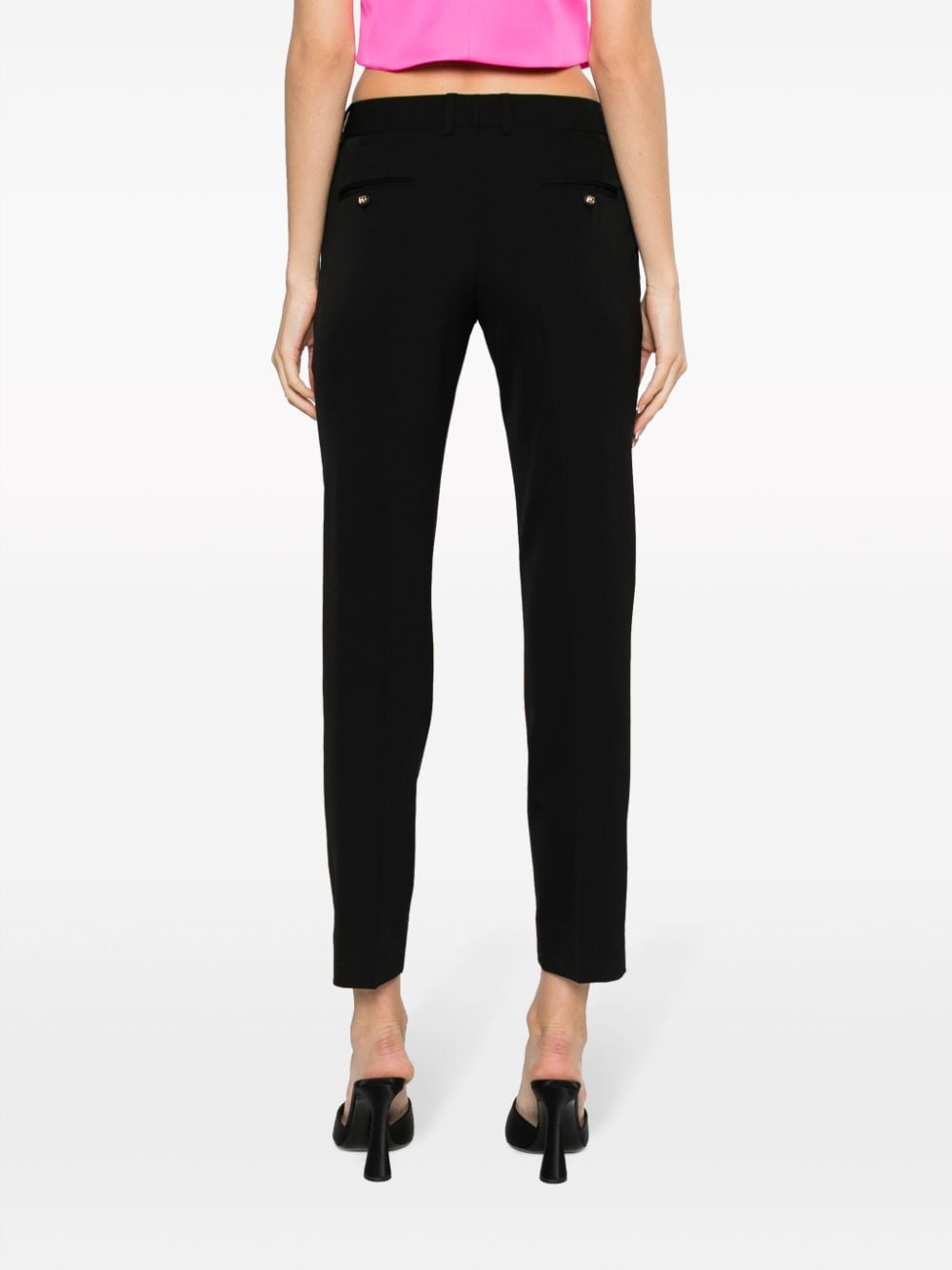 Shop Dolce & Gabbana Kate Pleated Wool-blend Trousers In Black
