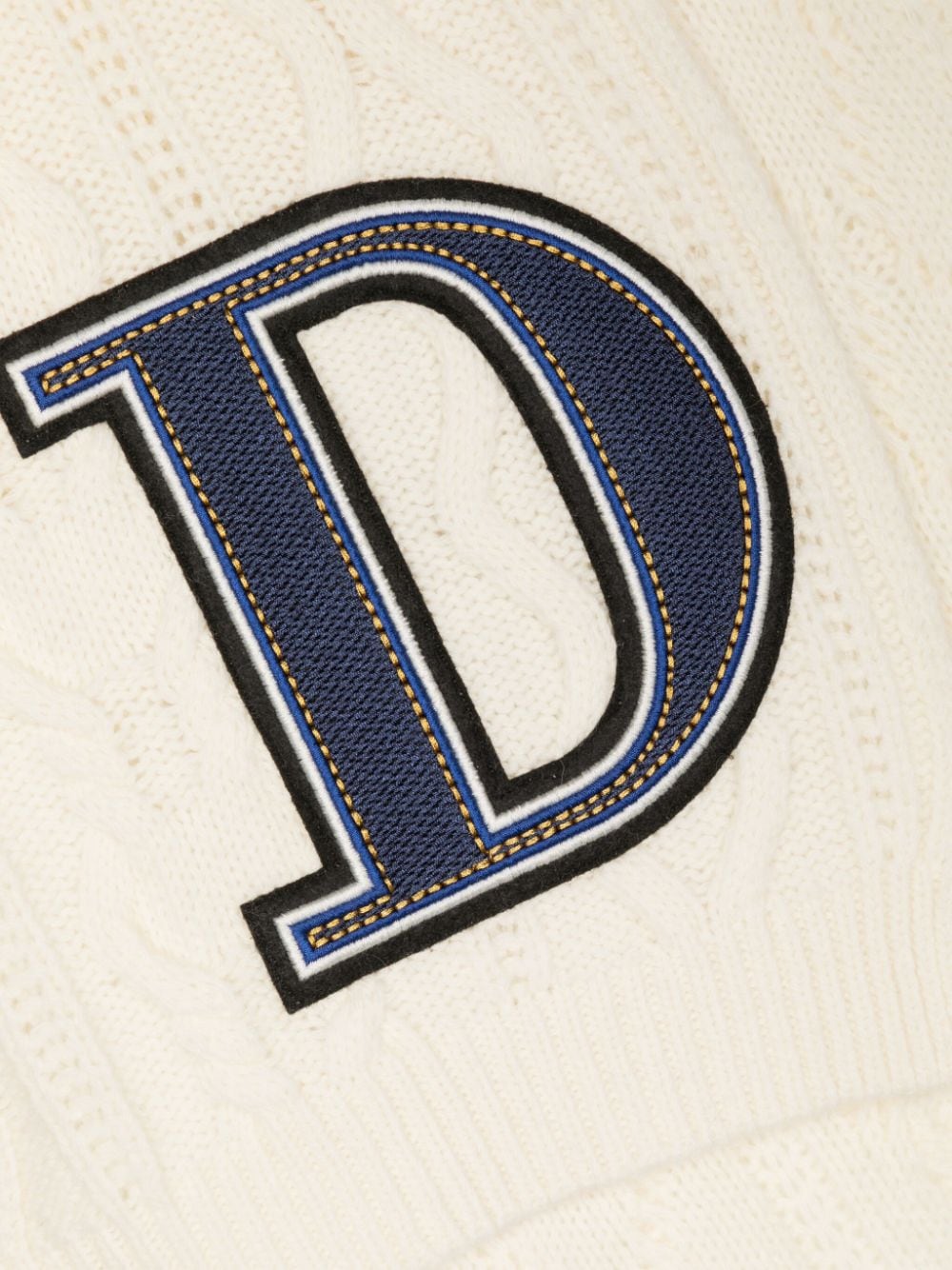 DONDUP logo-appliqué cable-knit scarf - Wit