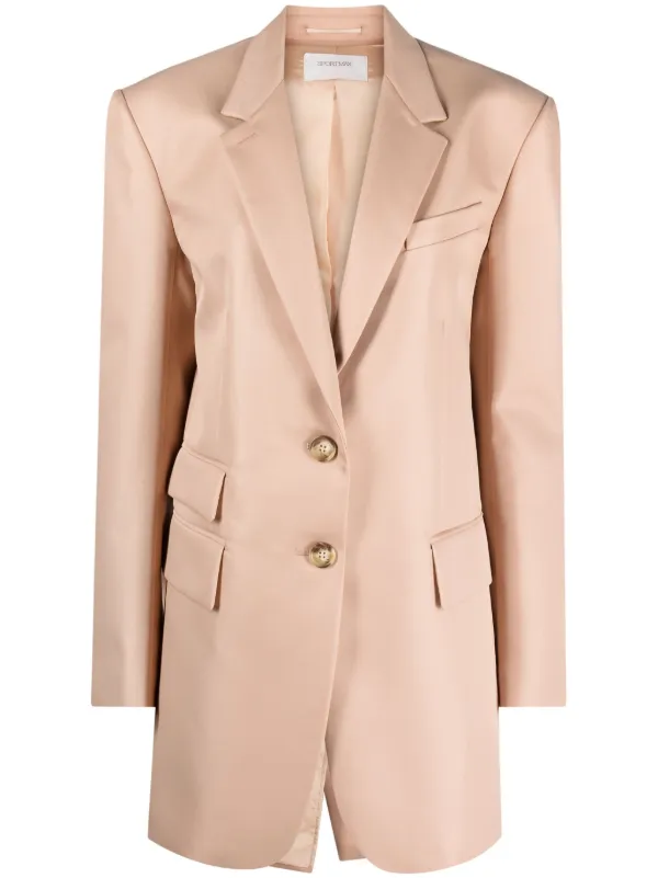 Sportmax Notched-lapels Single-breasted Blazer in Neutrals