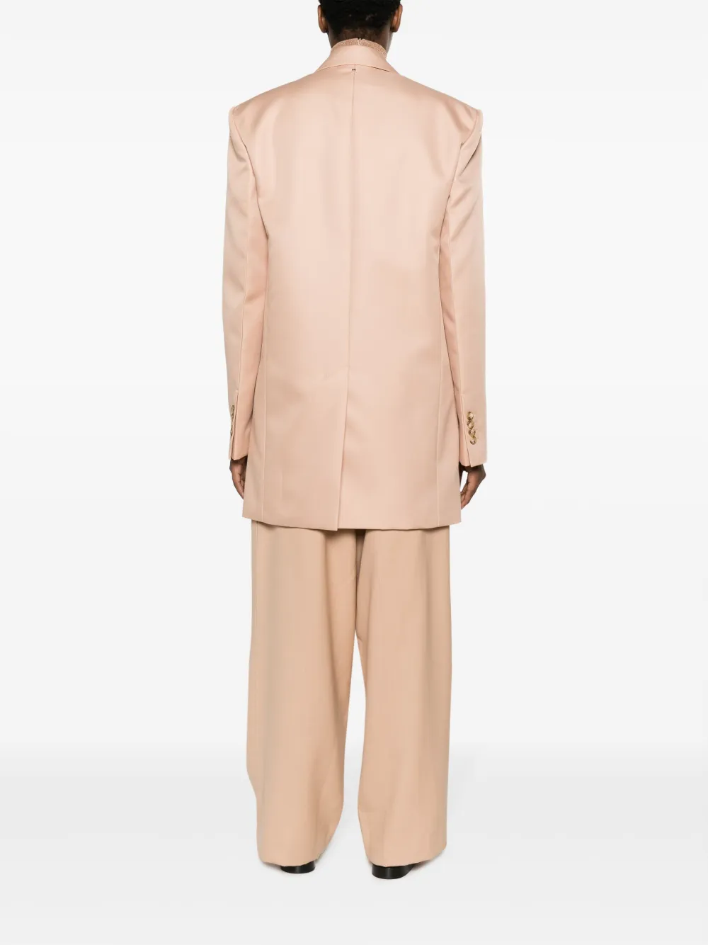 Shop Sportmax Notched-lapels Single-breasted Blazer In Nude
