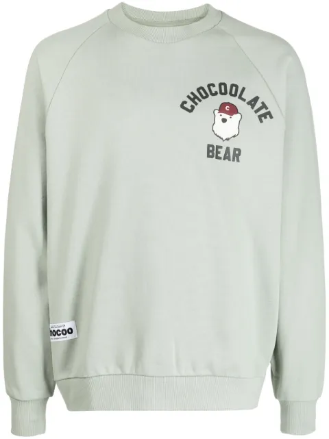 CHOCOOLATE logo-print cotton sweatshirt