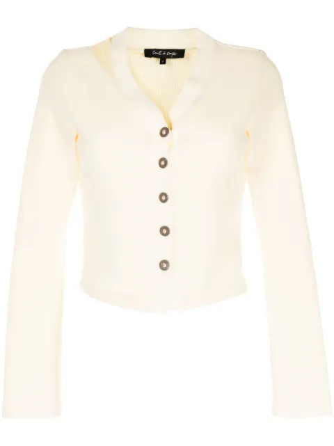 tout a coup cut-out V-neck cropped jacket