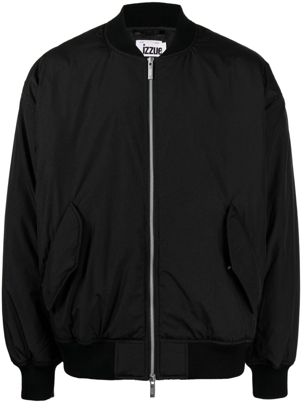 Izzue Reserved Logo-print Bomber Jacket In Black