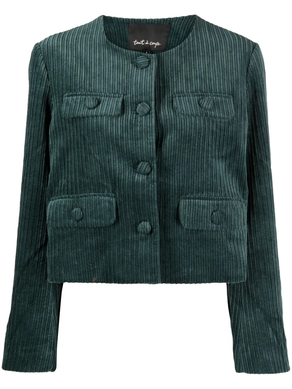 Tout A Coup Button-up Corduroy Jacket In Grün