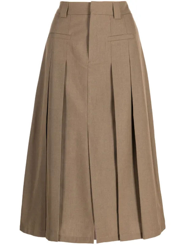 Brown pleated clearance skirt