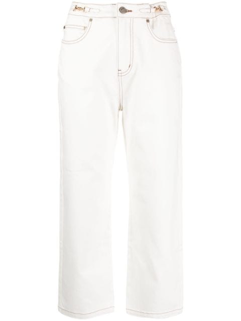 tout a coup horsebit-embellished mid-rise straight-leg jeans