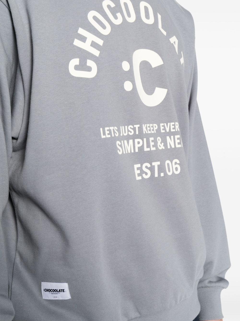 Shop Chocoolate Logo-print Cotton Sweatshirt In Grey