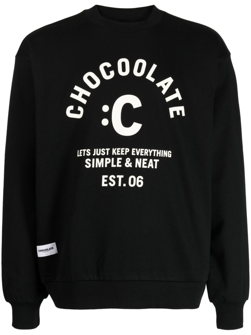 Chocoolate Logo-print Cotton Sweatshirt In Black