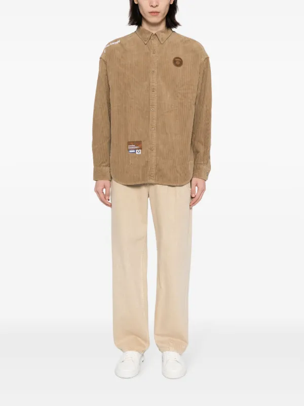 AAPE BY *A BATHING APE® logo-patch Corduroy Shirt - Farfetch