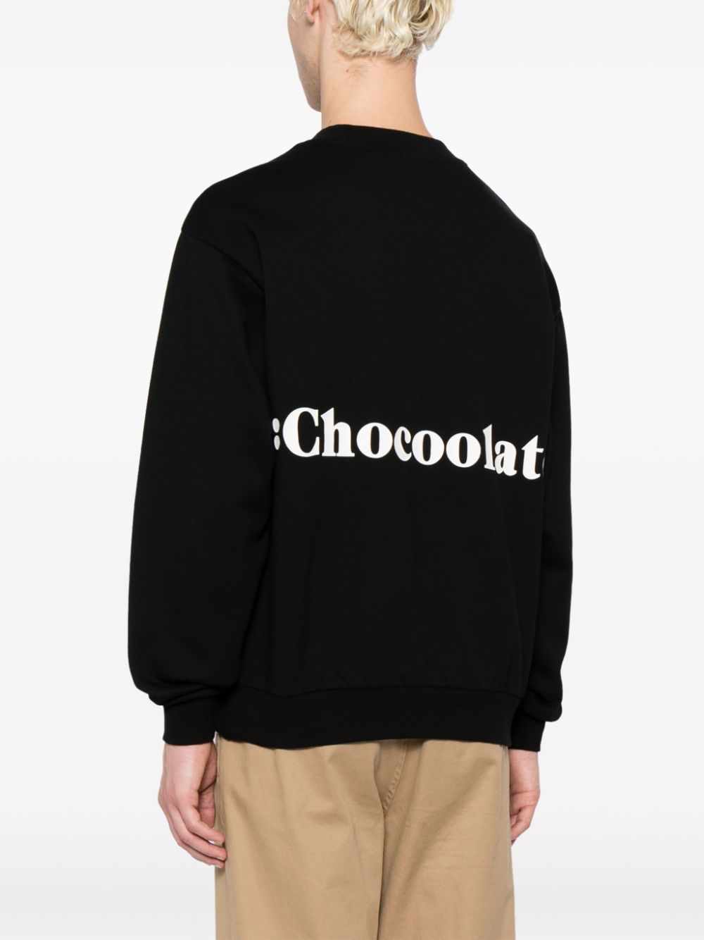 Shop Chocoolate Logo-print Cotton Sweatshirt In Black