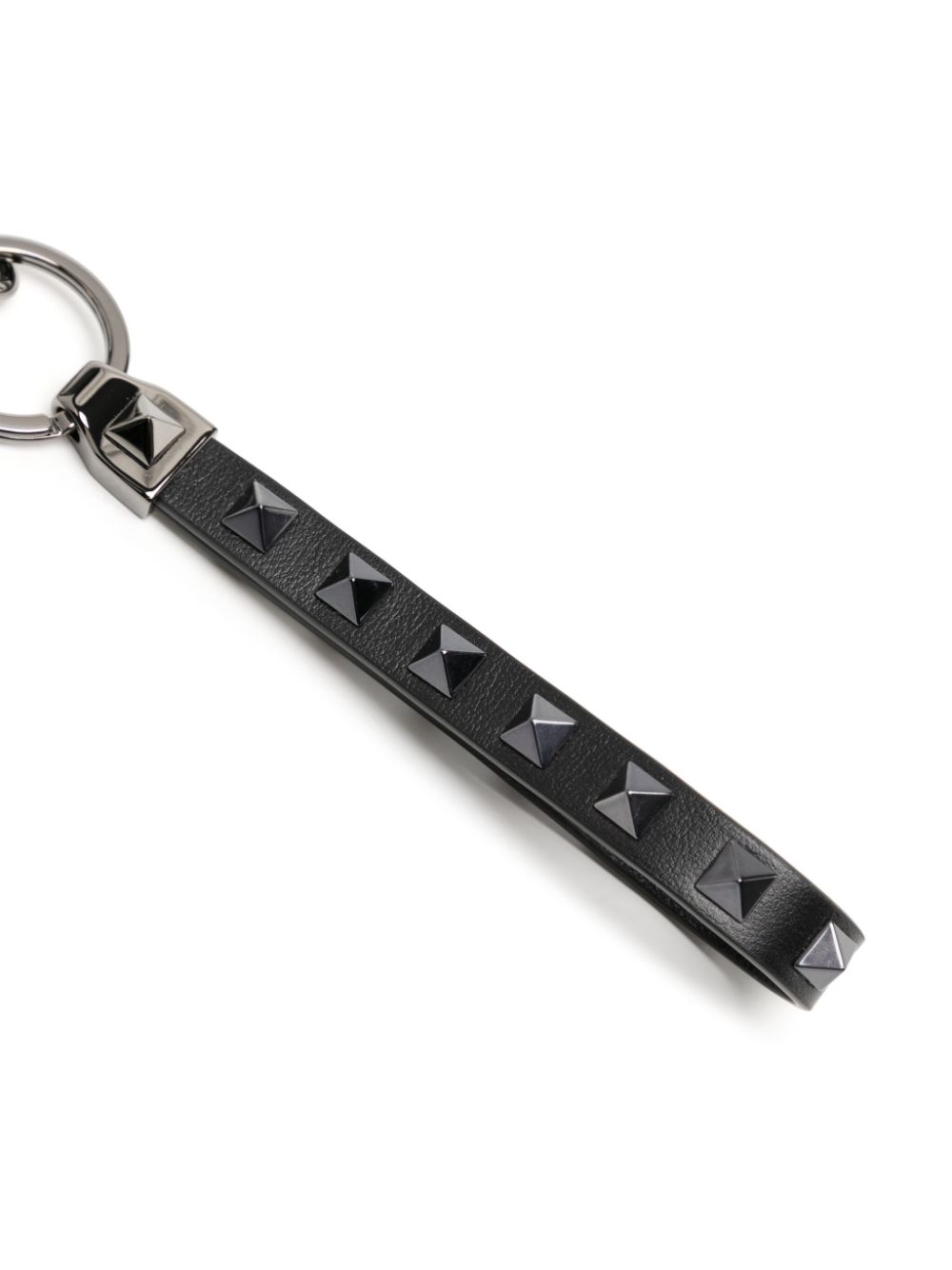 Valentino Garavani studded leather keychain - Zwart